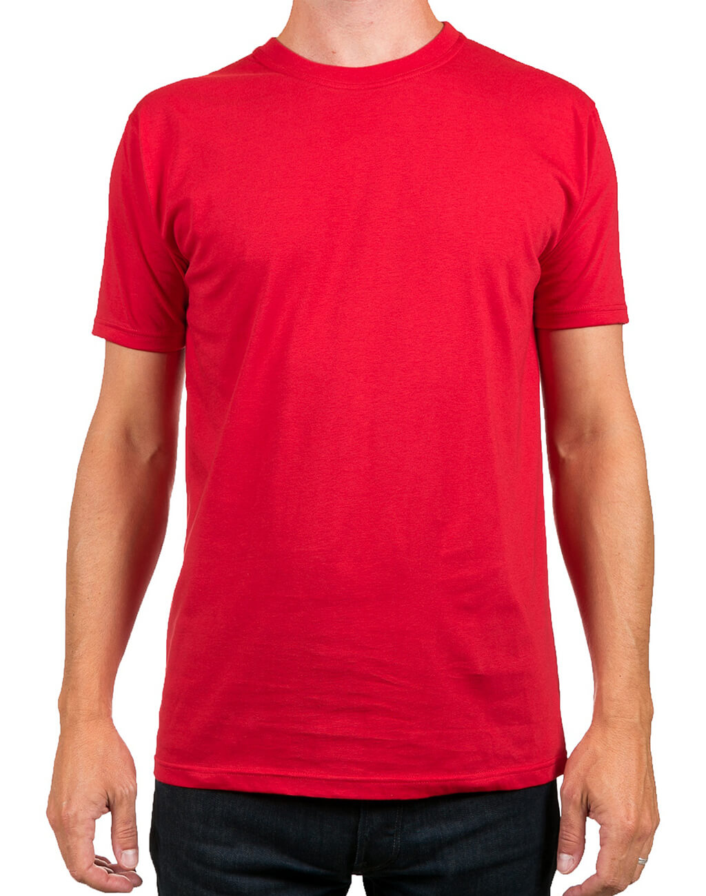 Mans : Half Sleave T-shirt Red